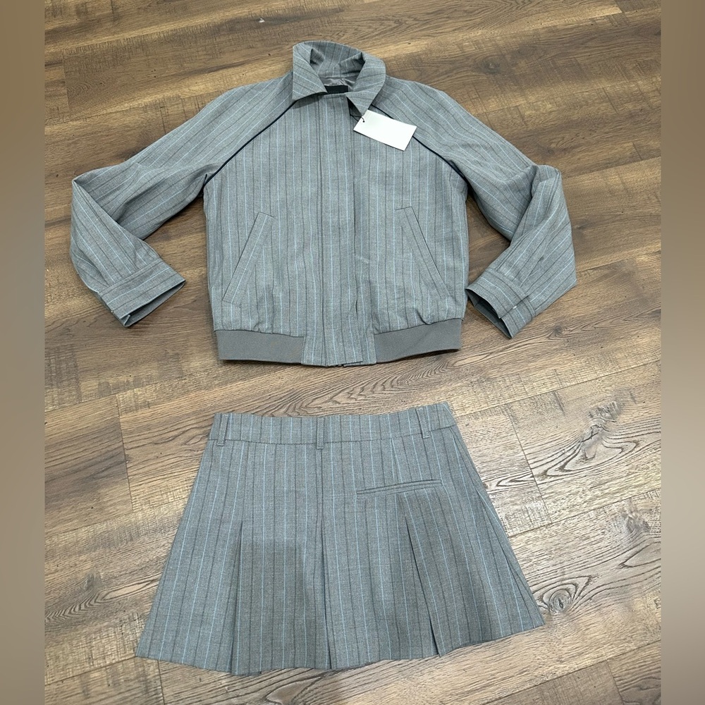Zara Gray Pinstripe Blazer